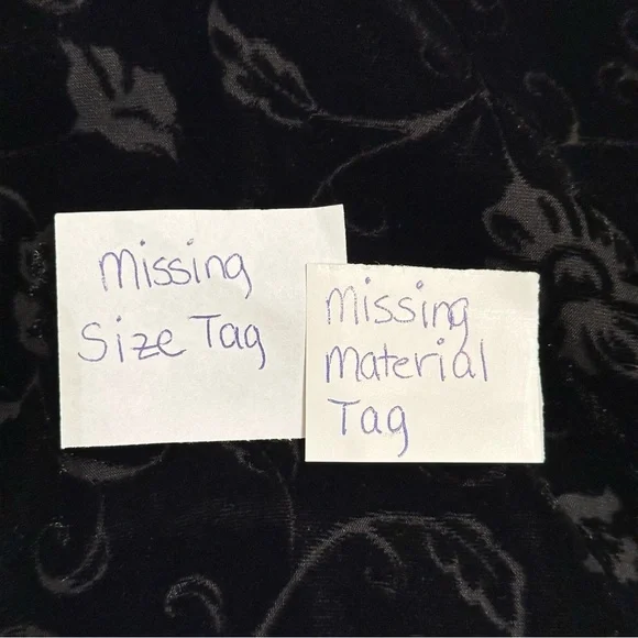 Marla Duran Shirt Womens XL Black Velvet Burnout Floral Button Front Whimsigoth - Picture 9 of 9